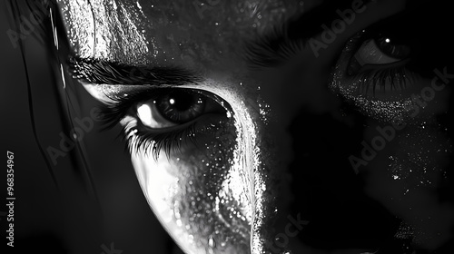 Hyper-realistic black and white cinematic photo realism highlighting the emotional gravity high quality, super resolution. Cinematic. Illustration photo