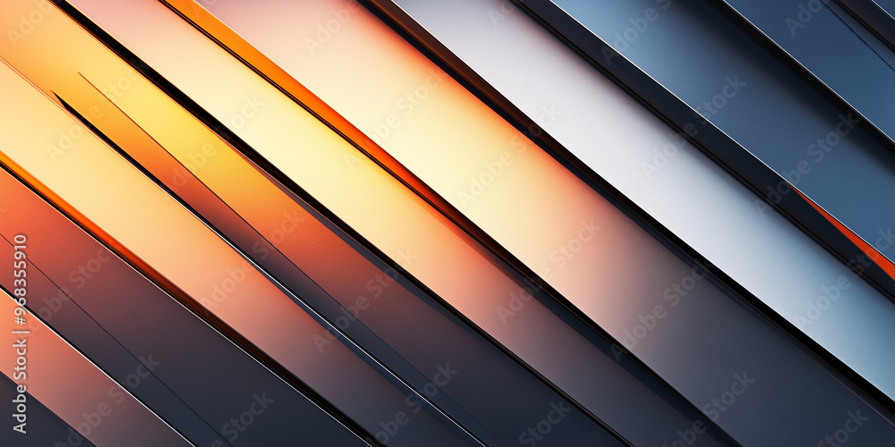 Obraz premium Abstract metallic bars creating diagonal colorful pattern