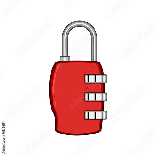durable luggage lock cartoon. portable anti, theft baggage, zipper code durable luggage lock sign. isolated symbol vector illustration