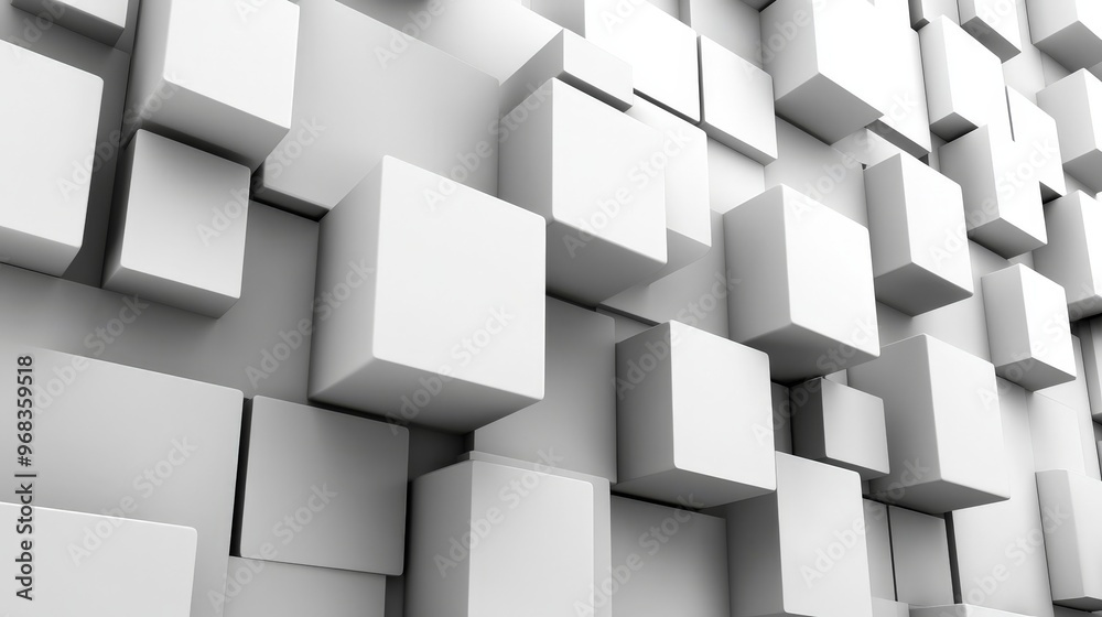 Abstract White Cube Wall. Abstract White Cube Wall.