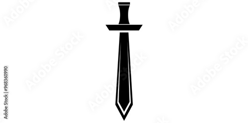 Medieval Sword Icon Isolated On White Background, Ancient Sword Symbol Vector Illustration.	 photo