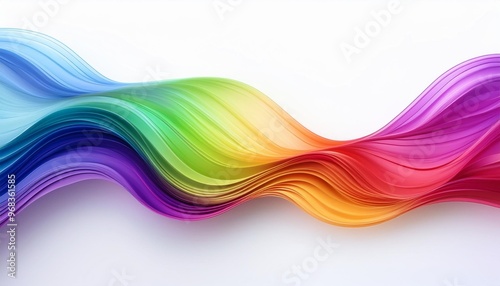 vibrant abstract waves of color with flowing gradients creating a dynamic and artistic visual effect against a white background