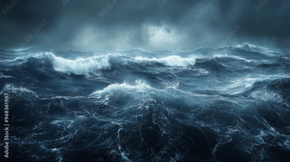 Dark and Stormy Ocean with Waves Crashing Dark and Stormy Ocean with Waves Crashing