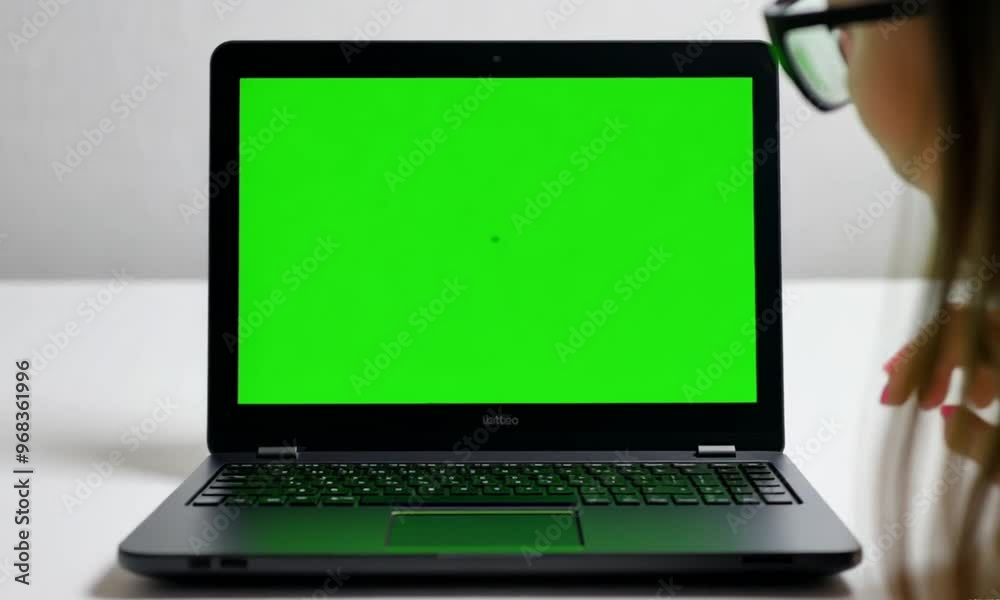 custom made wallpaper toronto digitalsomeone is explaining a report on a green screen laptop screen