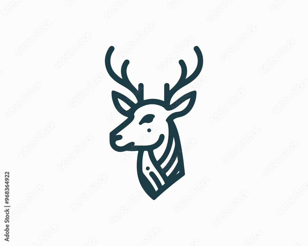 Deer logo vector template. Deer head icon symbol vector illustration. Deer silhouette logo black and white. Deer logo vector template. Deer head icon symbol vector illustration. Deer silhouette logo black and white.