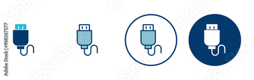 Usb icon vector isolated on white background. Flash disk icon vector