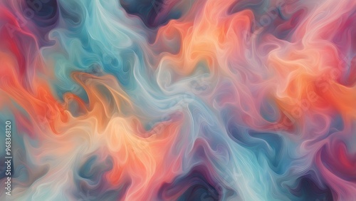 Wallpaper Mural Abstract background with swirling blue, orange and pink colors. Torontodigital.ca