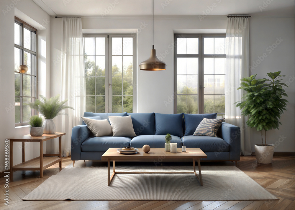 A cozy minimalist living room with a neutral color A cozy minimalist living room with a neutral color