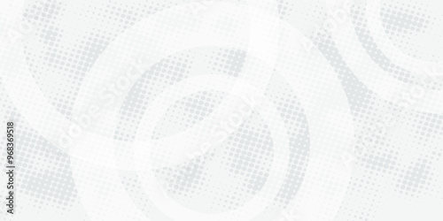 White abstract background with white circle rings in faded distressed vintage grunge texture design  old geometric pattern paper in modern art design. vektor