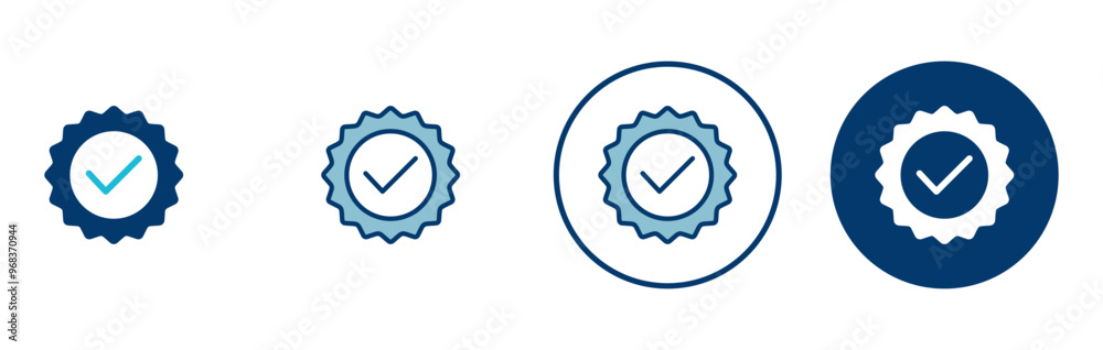 Approved icon vector isolated on white background. Certified Medal Icon vector. check mark Approved icon vector isolated on white background. Certified Medal Icon vector. check mark