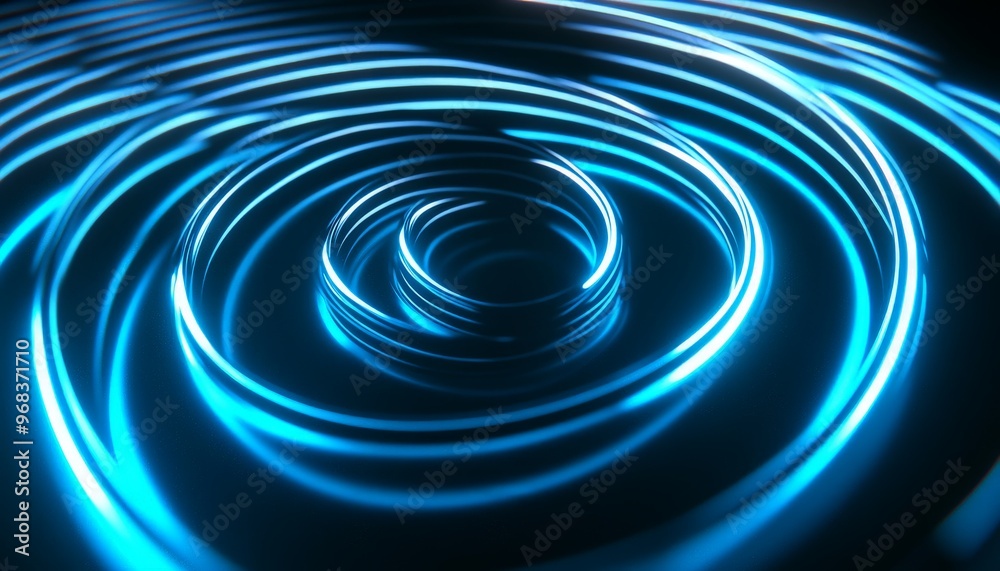 Abstract Blue Neon Circles. Abstract Blue Neon Circles.
