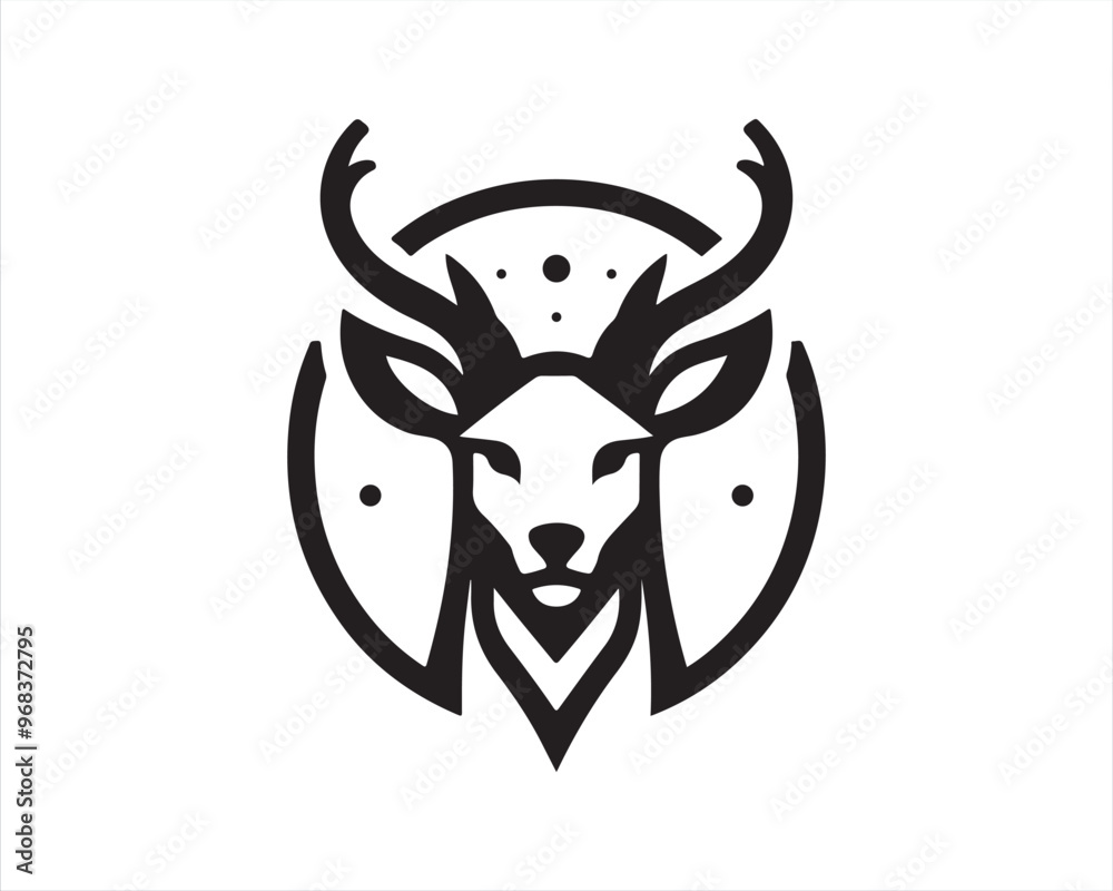 Deer logo vector template. Deer head icon symbol vector illustration. Deer silhouette logo black and white.
Deer logo vector template. Deer head icon symbol vector illustration. Deer silhouette logo black and white.