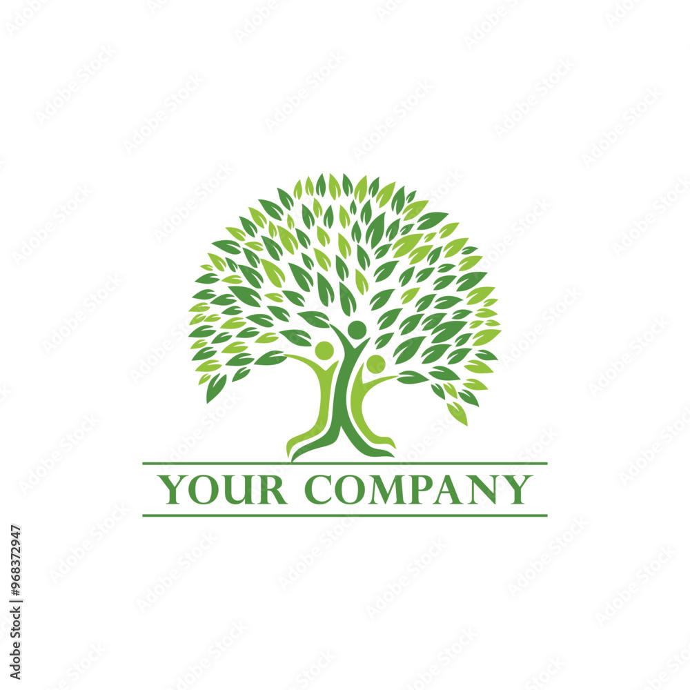 Naklejka premium abstract logo design tree shaped like a human