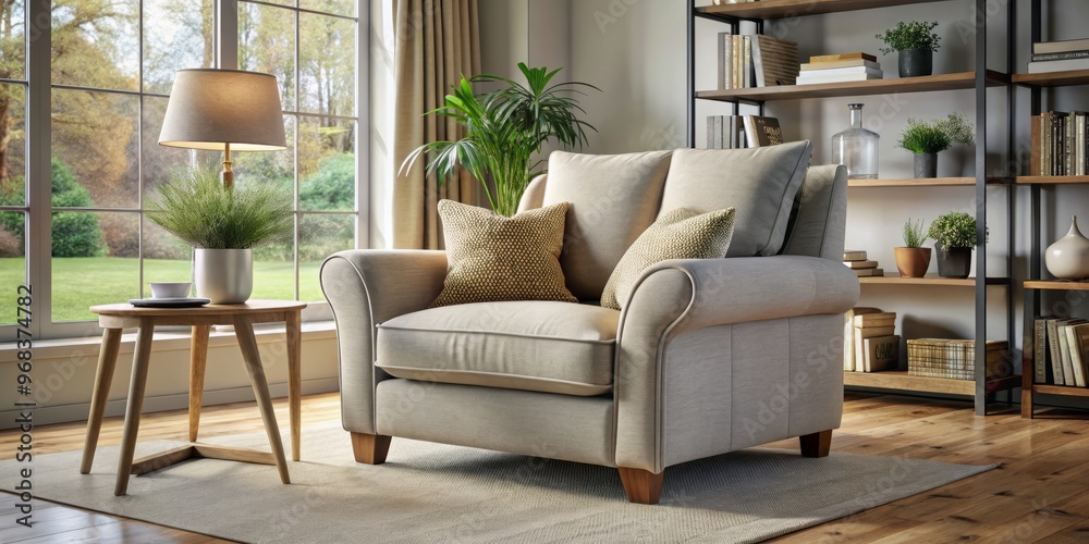 Softly padded and generously sized, this armchair envelops you in warmth, the perfect haven for getting lost in Softly padded and generously sized, this armchair envelops you in warmth, the perfect haven for getting lost in