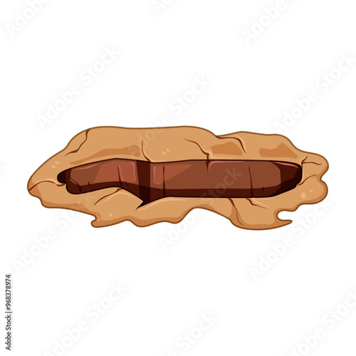 hole pit cartoon. trench cavity, abyss chasm, shaft mine hole pit sign. isolated symbol vector illustration