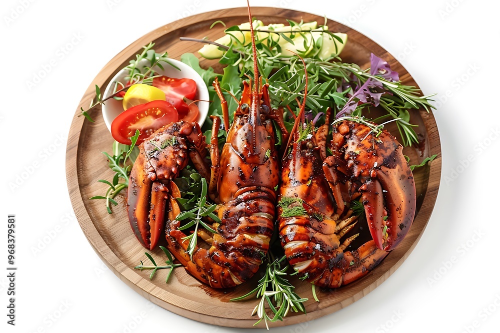 Plate of tasty Yabby with on white background. Plate of tasty Yabby with on white background.