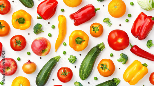 Wallpaper Mural various of vagetable on a white background Torontodigital.ca