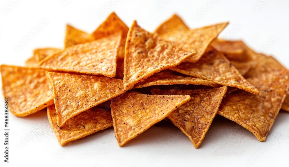 Pile of Crispy Tortilla Chips Pile of Crispy Tortilla Chips