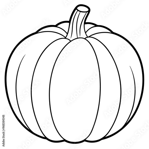 pumpkin vegetable outline coloring book page line art illustration digital drawing