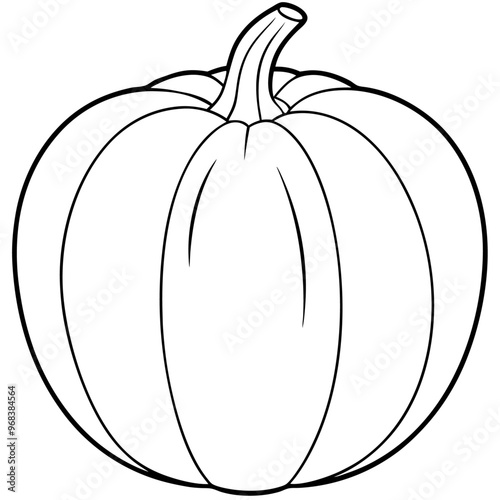 pumpkin vegetable outline coloring book page line art illustration digital drawing