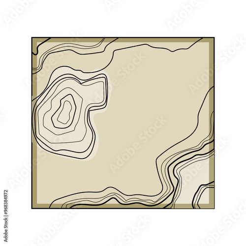 abyssal sea topogrphic cartoon. trench ridge, shelf slope, plain canyon abyssal sea topogrphic sign. isolated symbol vector illustration