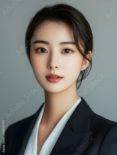 Elegant Portrait of a Young Asian Businesswoman