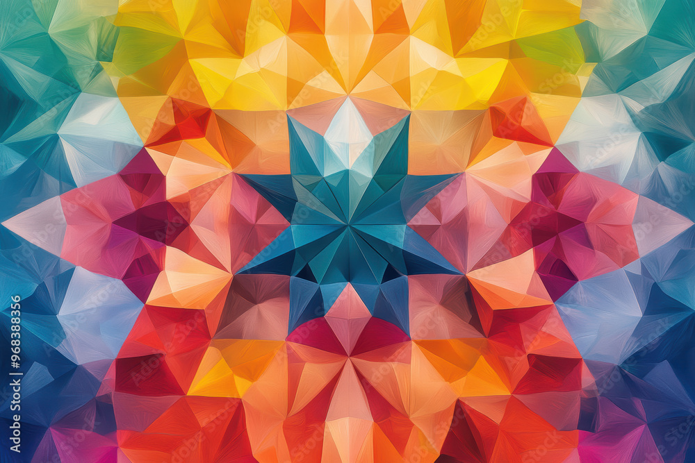 Vibrant kaleidoscope pattern with colorful geometric shapes and symmetry Vibrant kaleidoscope pattern with colorful geometric shapes and symmetry