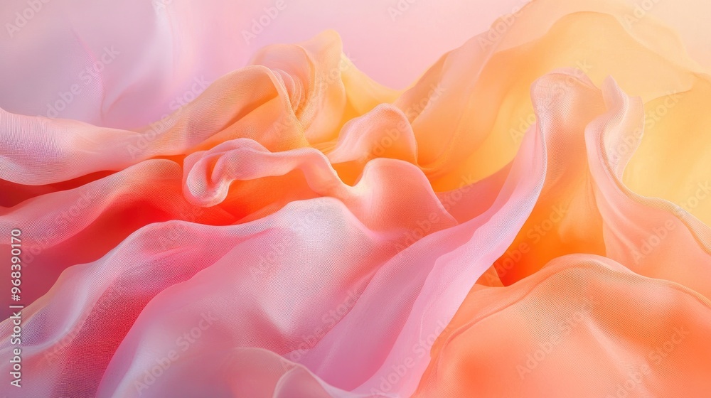 Abstract Wavy Orange and Pink Texture with Delicate Fabric Abstract Wavy Orange and Pink Texture with Delicate Fabric