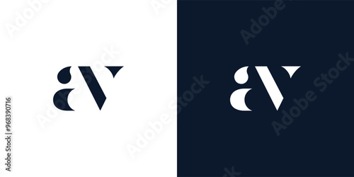Abstract letter AV logo.
