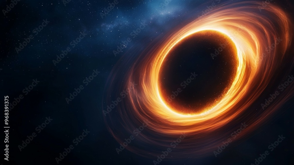 A large hole in the sky with stars and a bright orange center A large hole in the sky with stars and a bright orange center