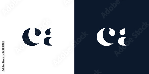 Abstract letter CA logo.