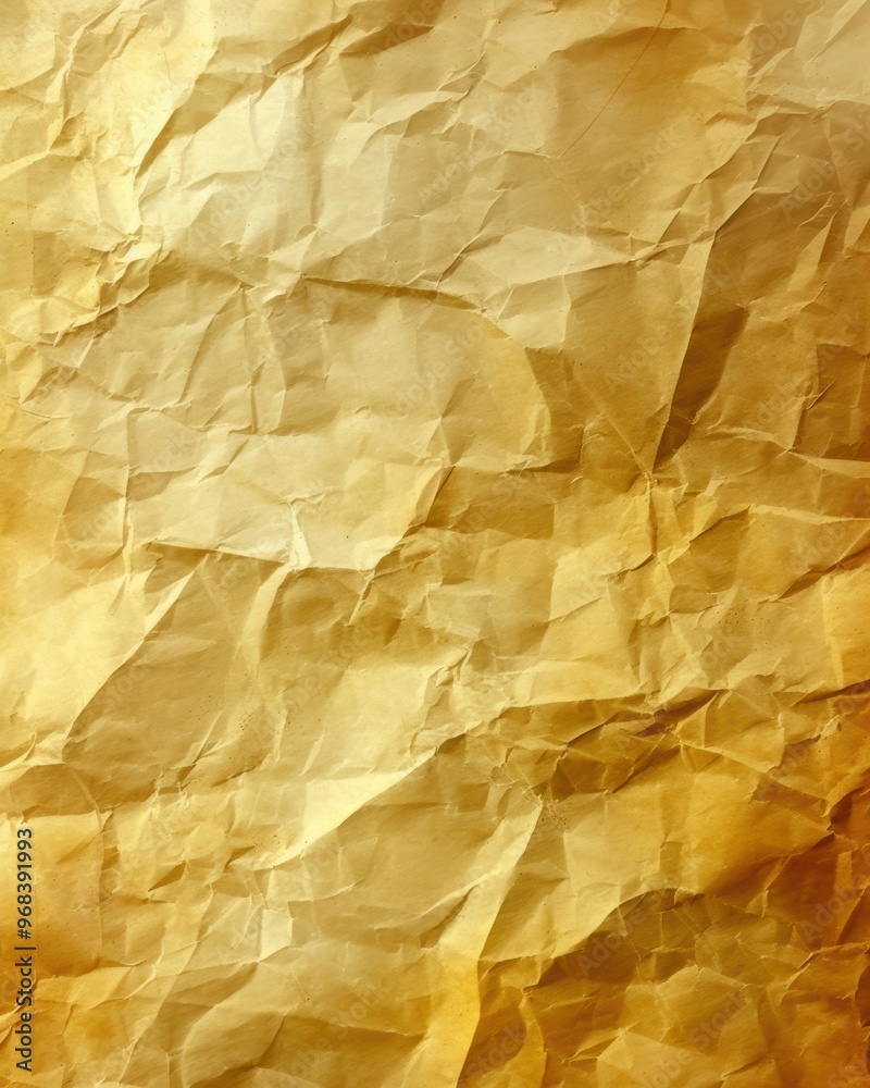 Obraz premium crumpled yellow paper texture background