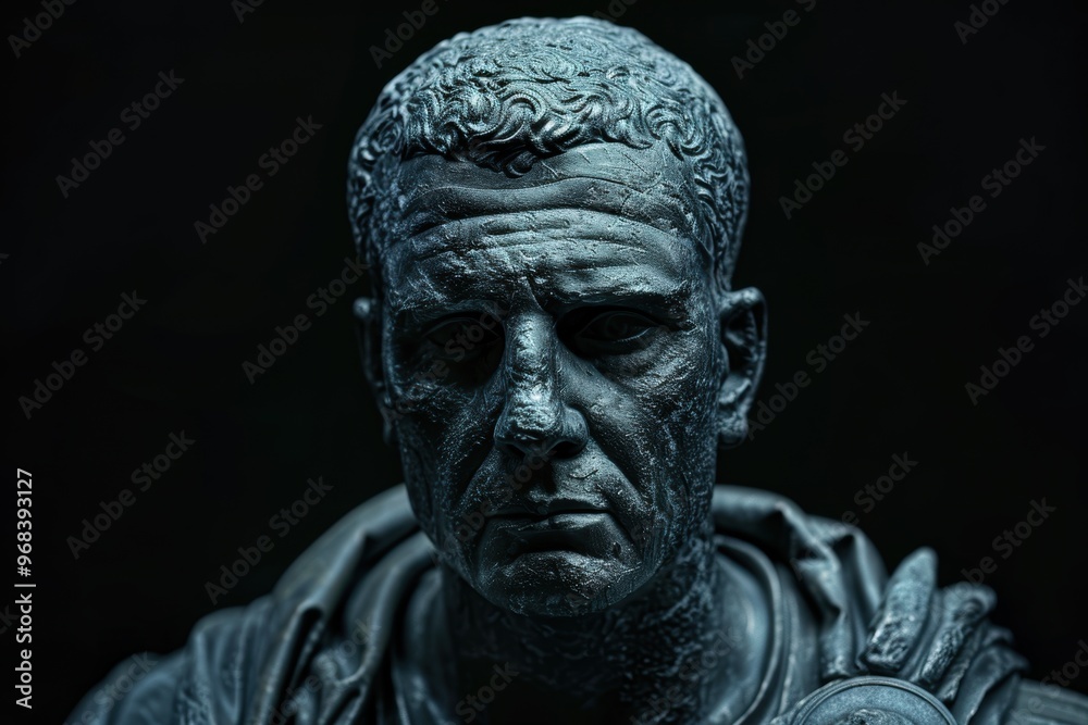 ancient stone statue with intricate facial features ancient stone statue with intricate facial features