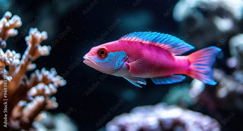Fototapeta premium Vibrant coral reef fish swimming in the ocean