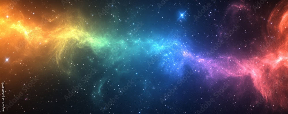Cosmic Rainbow Exploding in Space - Colorful Explosion of Light and Energy in the Universe Cosmic Rainbow Exploding in Space - Colorful Explosion of Light and Energy in the Universe