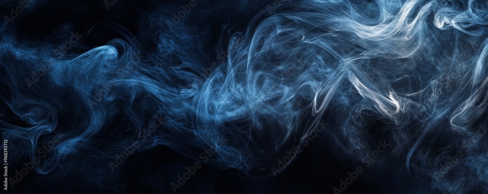 Obraz premium Enigmatic Darkness: Intriguing Swirling Smoke Patterns for Moody Branding