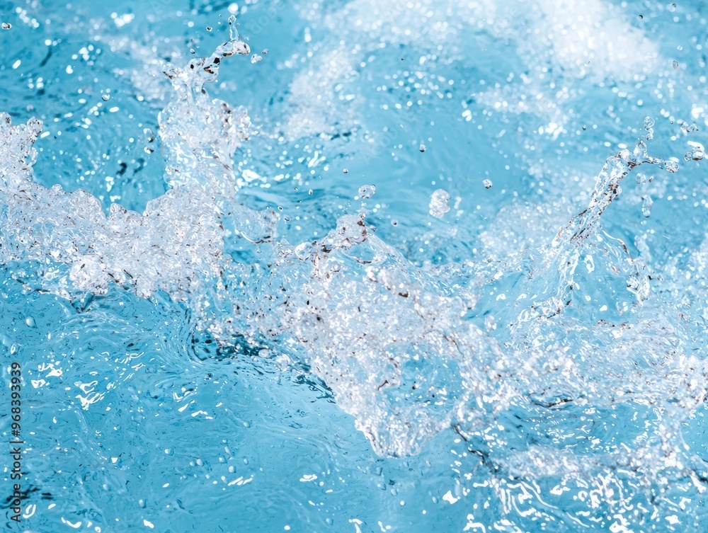 Splashing water with bubbles and droplets Splashing water with bubbles and droplets