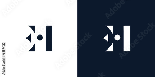 Abstract letter EH logo.