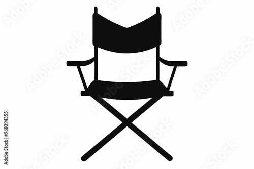 Camping chair Silhouette vector, Black Camping chair silhouette