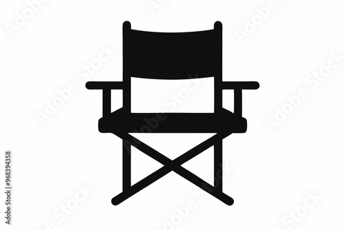 Camping chair Silhouette vector, Black Camping chair silhouette