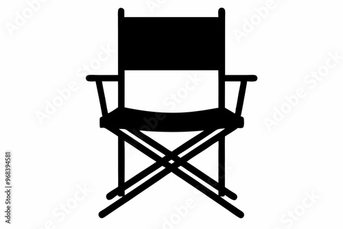 Camping chair Silhouette vector, Outdoor Folding chair black Clipart, Chair Silhouette