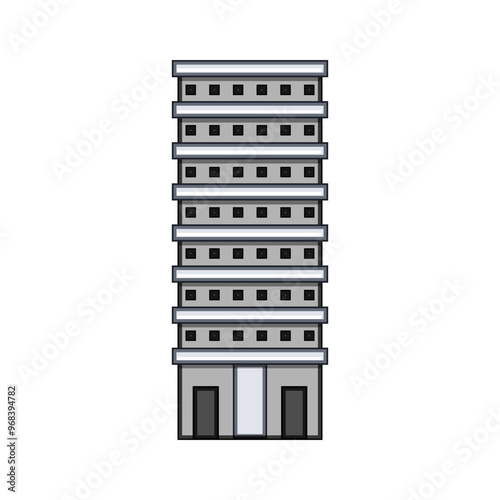 highrise skyscraper cartoon. urban tower, construction steel, glass concrete highrise skyscraper sign. isolated symbol vector illustration