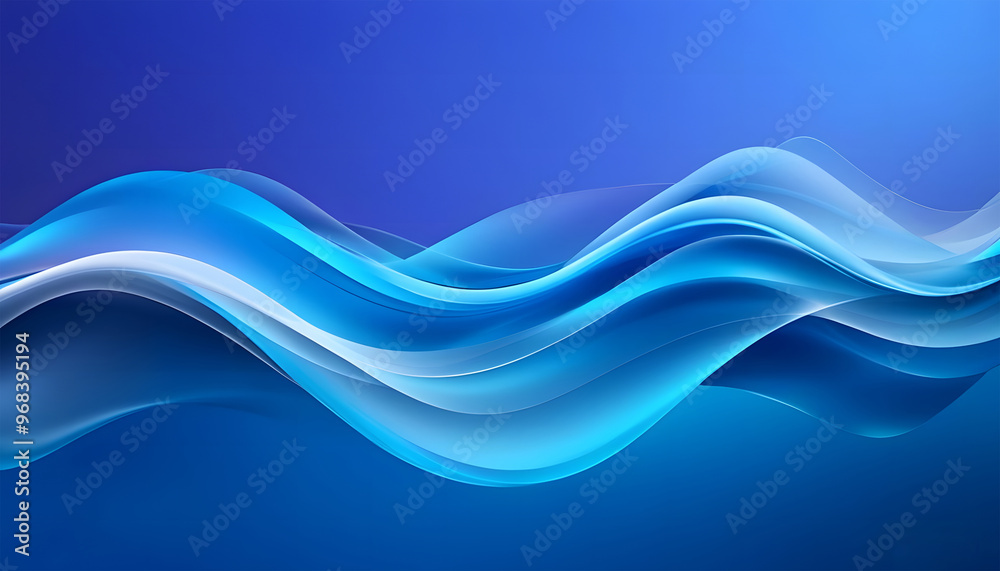 Obraz premium Elegant Smoky Blue Background with Gradient Waves in Blue and Purple