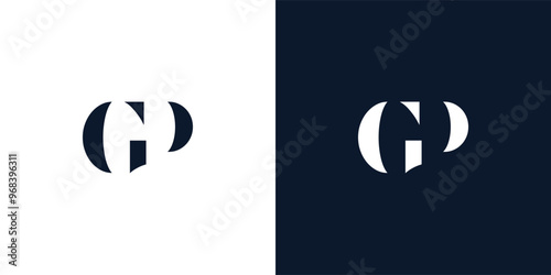 Abstract letter GP logo.
