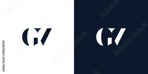 Abstract letter GV logo.