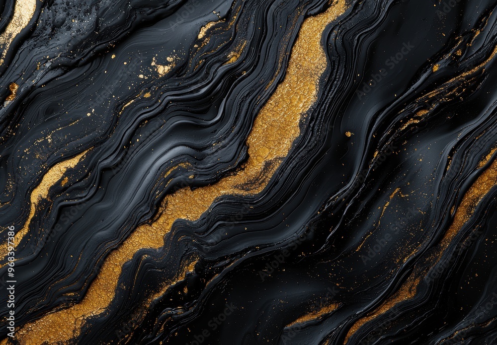 Obraz premium Elegant black and gold marble texture background