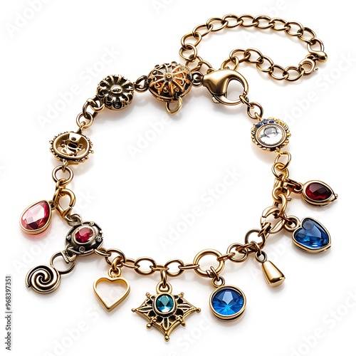 Wallpaper Mural Charm bracelet isolated on white background. 3D rendering. Torontodigital.ca