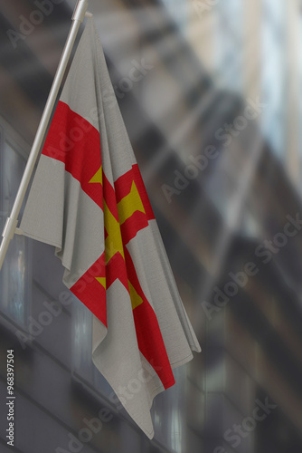 Guernsey national flag. Render 3D. photo