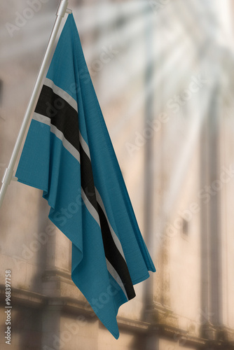 Botswana national flag. Render 3D. photo