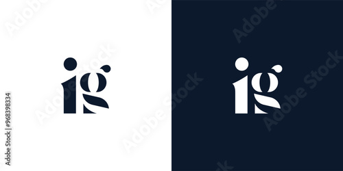 Abstract letter IG logo.